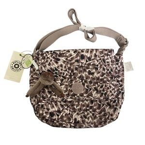 Kipling Tamsin Crossbody Shoulder Bag KI1953 Polyester Leopard Feathers $119 NWT